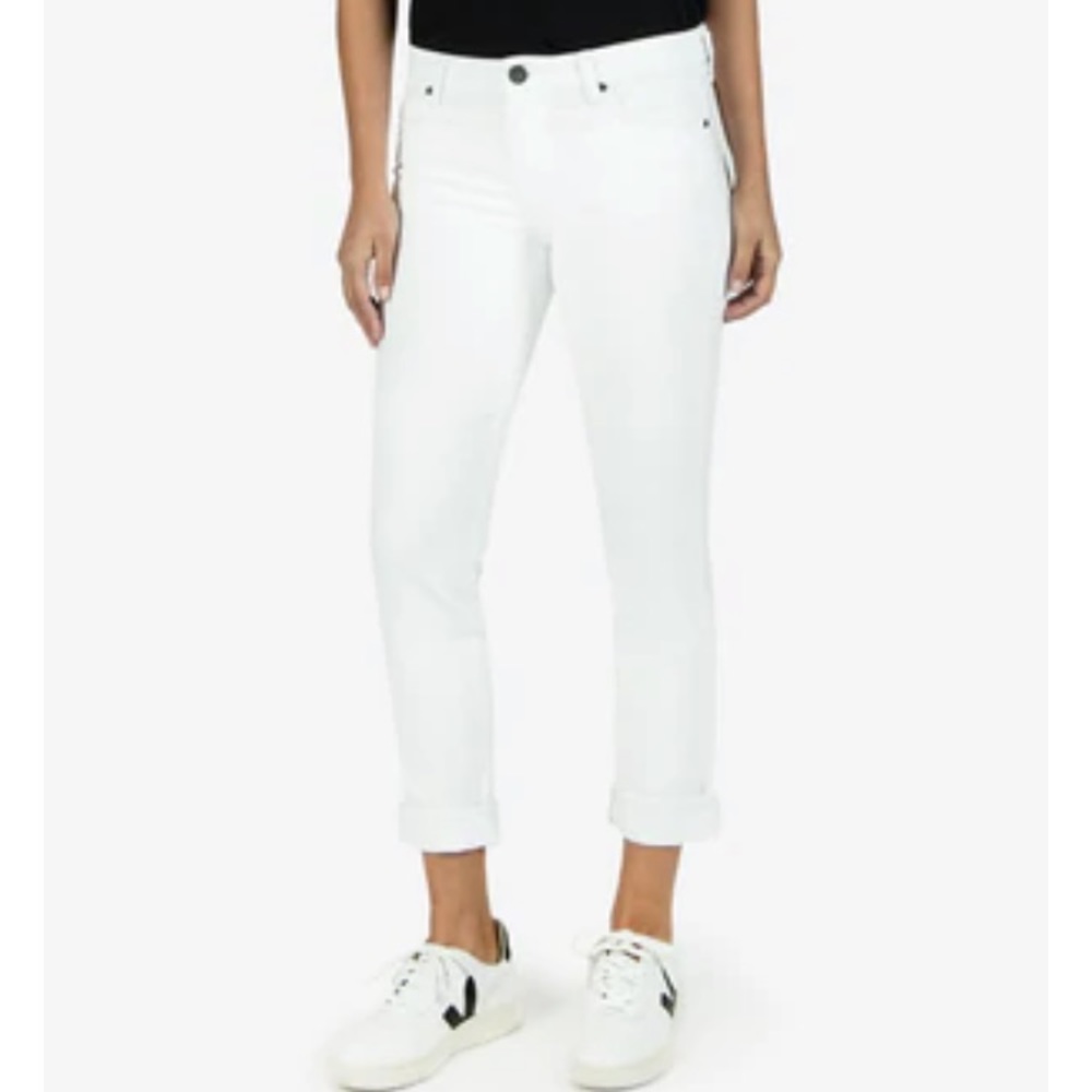 Kut from the Kloth Catherine Boyfriend White Denim Jeans